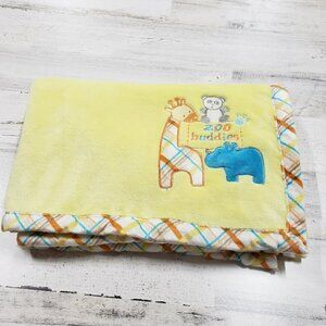 Little Beginnings 30x39 Zoo Buddies Yellow Orange Giraffe Panda Baby Blanket